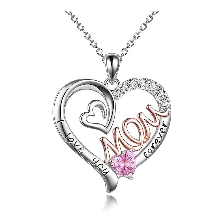 Women's Twelve Birthstone Fashion Love MOM Necklace