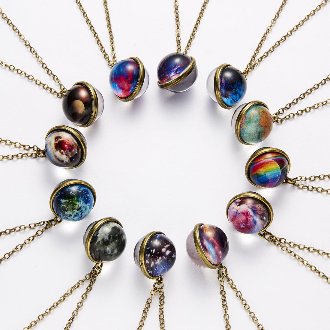 Nebula Universe Luminous Double Side Retro Pendant Necklace