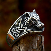 European And American Retro Wolf Head Ring