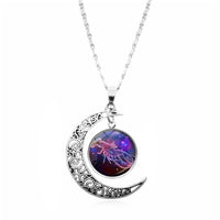 Starry Sky Animal 12 Constellation Moon Necklace Time Stone Pendant