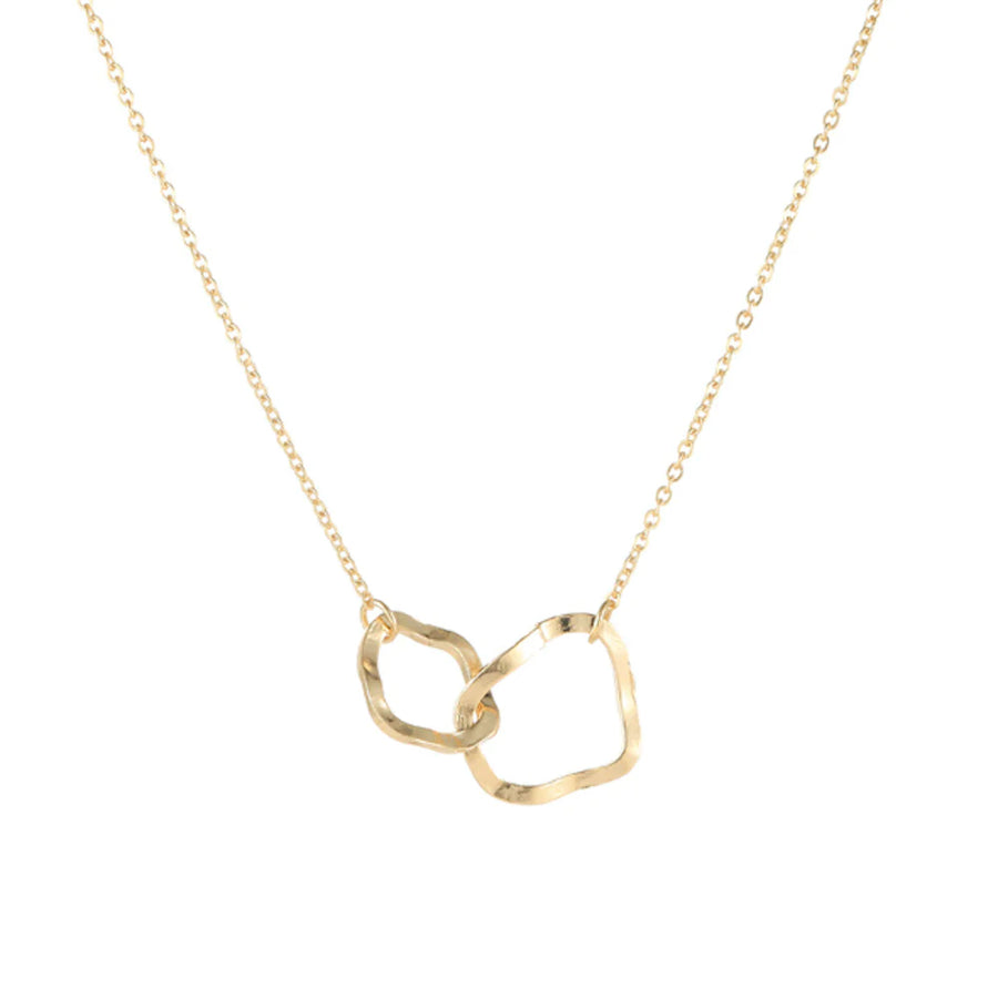 Women's Irregular Interlocking Circle Necklace