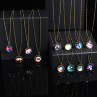 Nebula Universe Luminous Double Side Retro Pendant Necklace