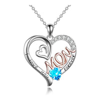 Women's Twelve Birthstone Fashion Love MOM Necklace