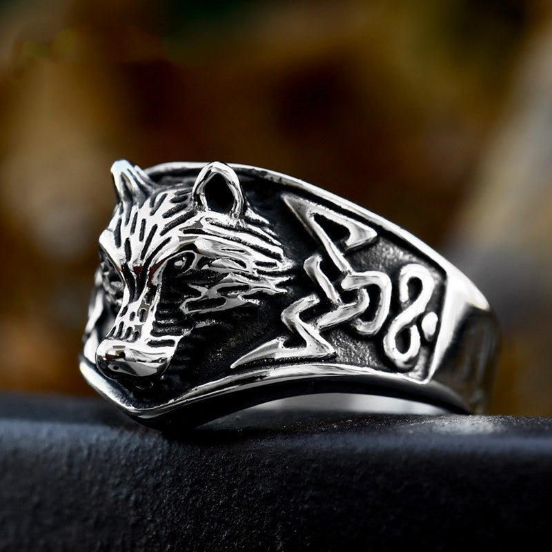 European And American Retro Wolf Head Ring