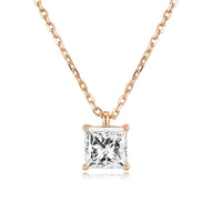 European And American Simple Single Zircon Micro-inlaid Ladies' Pendant Necklace