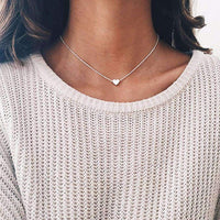 Dainty Heart Chain Necklace - Silver and Gold Options