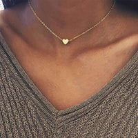 Dainty Heart Chain Necklace - Silver and Gold Options