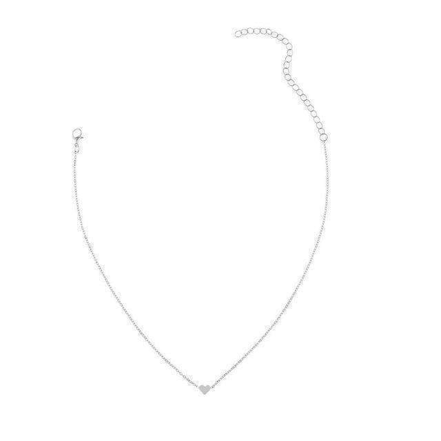 Dainty Heart Chain Necklace - Silver and Gold Options