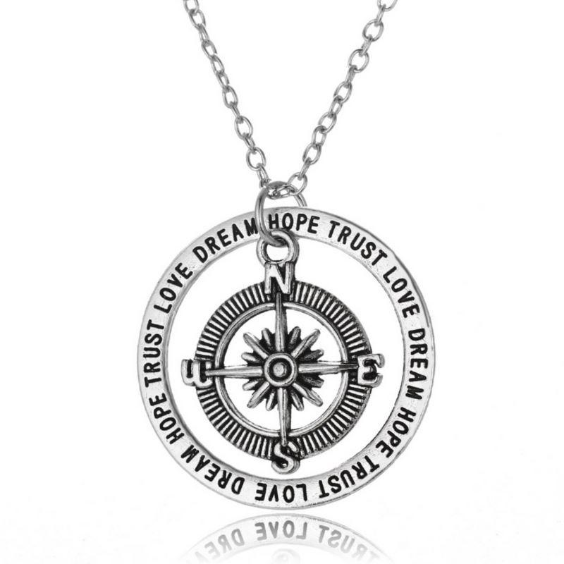 Compass Necklace - Love, Dream, Hope, Trust